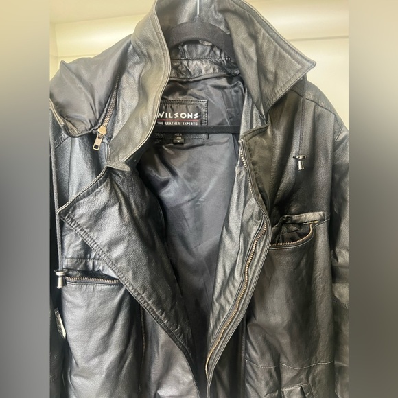 Wilson’s Leather Oversize Hooded Leather Jacket In Size M - Picture 7 of 8